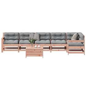 vidaXL Loungegrupp för trädgården med dynor 7 delar massiv douglasgran 3250894