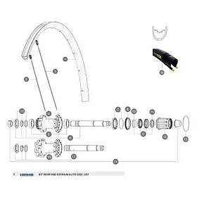 Mavic Ksyrium Elite Disc Ust Rear Rim Kit Svart 700 28´´ 24H