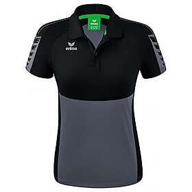 Erima Six Wings Short Sleeve Polo Svart 36 Kvinna