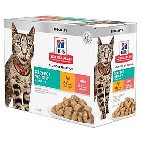 Hill's Science Plan Cat Adult Perfect Weight Chicken & Salmon 12x85g