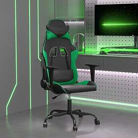 vidaXL Gamingstol med massage svart och grön konstläder 345402