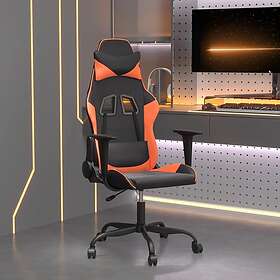 vidaXL Gamingstol med massage svart och orange konstläder 345405