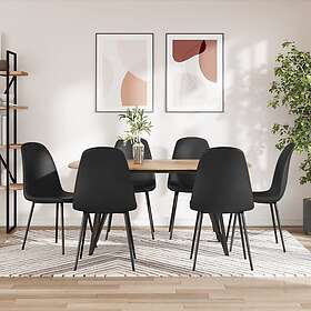 vidaXL Matstolar 6 st svart konstläder 3075049