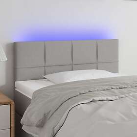 vidaXL Sänggavel LED ljusgrå 100x5x78/88 cm tyg 3121602