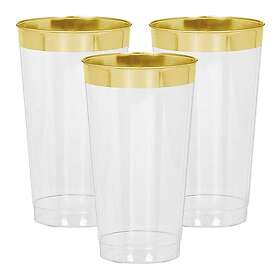 Drinkglas i Plast Premium Guldkant 16-pack