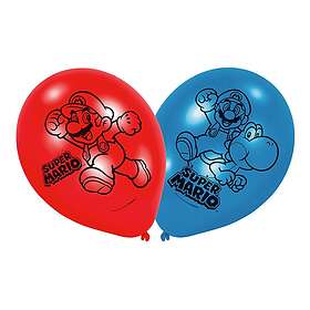 Ballonger Super Mario Blå/Röd 6-pack