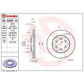 Brembo Jeu De 2 Disques De Frein Avant 09,5059.10