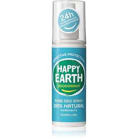 Happy Earth 100% Natural Deodorant Spray Cedar Lime 100ml