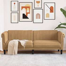 vidaXL Soffa 3-sits brun sammet 372594