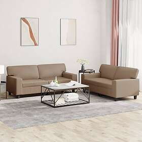 vidaXL Soffgrupp 2 delar cappuccino konstläder 3201918