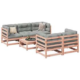 vidaXL Soffgrupp för trädgården 6 delar massiv douglasgran 3299288