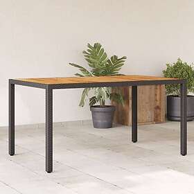 vidaXL Trädgårdsbord med akaciaträ svart 150x90x75 cm konstrotting 365535
