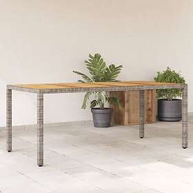 vidaXL Trädgårdsbord med akaciaträ grå 190x90x75 cm konstrotting 365542