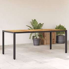 vidaXL Trädgårdsbord med akaciaträ svart 190x90x75 cm konstrotting 365541