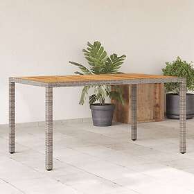 vidaXL Trädgårdsbord med akaciaträ grå 150x90x75 cm konstrotting 365536