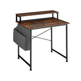 TecTake Skrivbord med hylla och tygpåse Industriellt mörkt trä, rustikt, 80 cm
