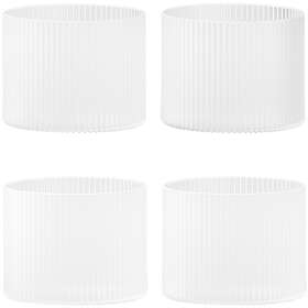 Ferm Living Ripple Low Dricksglas 4-pack, Frosted