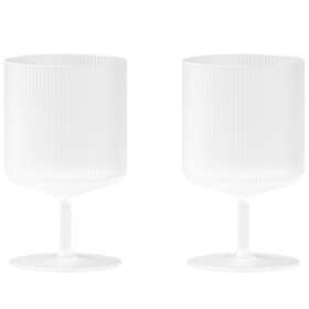 Ferm Living Ripple Wine Glass 2 pcs. Vinglas 2-pack Frosted