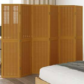 vidaXL Rumsavdelare 6 paneler brun massivt kejsarträ 358825
