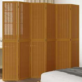 vidaXL Rumsavdelare 6 paneler brun massivt kejsarträ 358827