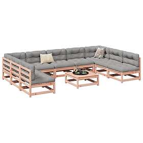 vidaXL Soffgrupp för trädgården 10 delar massiv douglasgran 3299594