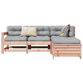 vidaXL Soffgrupp för trädgården 4 delar massiv douglasgran 3250778