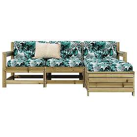 vidaXL Soffgrupp för trädgården 4 delar impregnerad furu 3250803