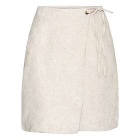 Knowledge Cotton Natural Linen Wrap Short Skirt (Dam)