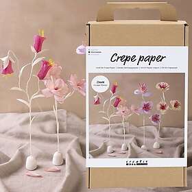 DIY Creativ Pysselkit Kräppapper Blommor i Pastellfärger
