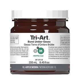 Medium Tri-Art Gesso Burnt Umber 250ml, brun rödbrun grundering för akrylfärg