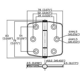 Marine Town 4949331 Stainless Steel Cover Hinge With Standard Knot Durchsichtig
