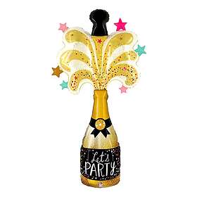 Gigantisk Folieballong Champagneflaska Let's Party