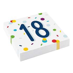 Servetter Confetti Birthday 18 20-pack