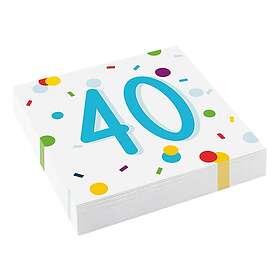 Servetter Confetti Birthday 40 20-pack