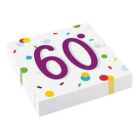 Servetter Confetti Birthday 60 20-pack