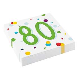 Servetter Confetti Birthday 80 20-pack