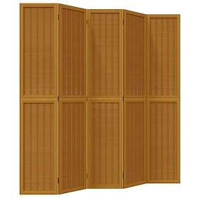 vidaXL Rumsavdelare 5 paneler brun massivt kejsarträ 358823