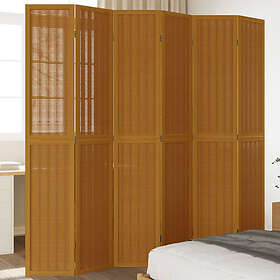 vidaXL Rumsavdelare 6 paneler brun massivt kejsarträ 358828