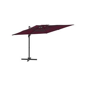 vidaXL Frihängande parasoll med ventilation vinröd 300x300 cm 319955