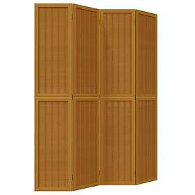 vidaXL Rumsavdelare 4 paneler brun massivt kejsarträ 358819