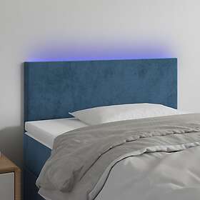 vidaXL Sänggavel LED blå 100 x 5 78/88 cm sammet 3121378