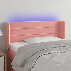 vidaXL Sänggavel LED rosa 103x16x78/88 cm sammet 3123423
