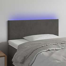 vidaXL Sänggavel LED mörkgrå 80x5x78/88 cm sammet 3121363