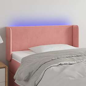 vidaXL Sänggavel LED rosa 103x16x78/88 cm sammet 3123003