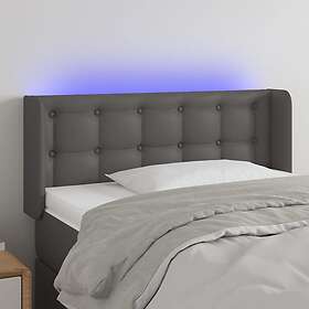 vidaXL Sänggavel LED grå 103x16x78/88 cm konstläder 3123324