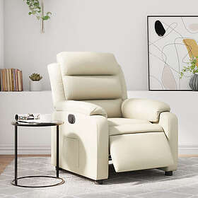 vidaXL Elektrisk reclinerfåtölj gräddvit konstläder 3205029