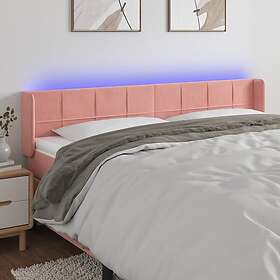 vidaXL Sänggavel LED rosa 183x16x78/88 cm sammet 3123301