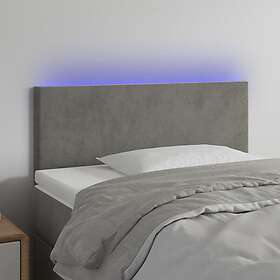 vidaXL Sänggavel LED ljusgrå 90x5x78/88 cm sammet 3121368