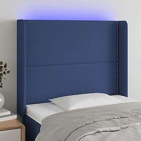 vidaXL Sänggavel LED blå 83x16x118/128 cm tyg 3123888