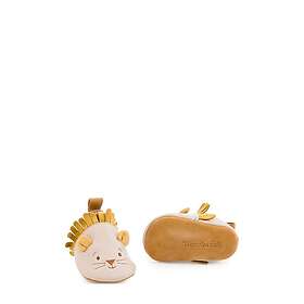Moulin Roty Beige Lion Leather Slippers Sous Mon Baobab (Jr)